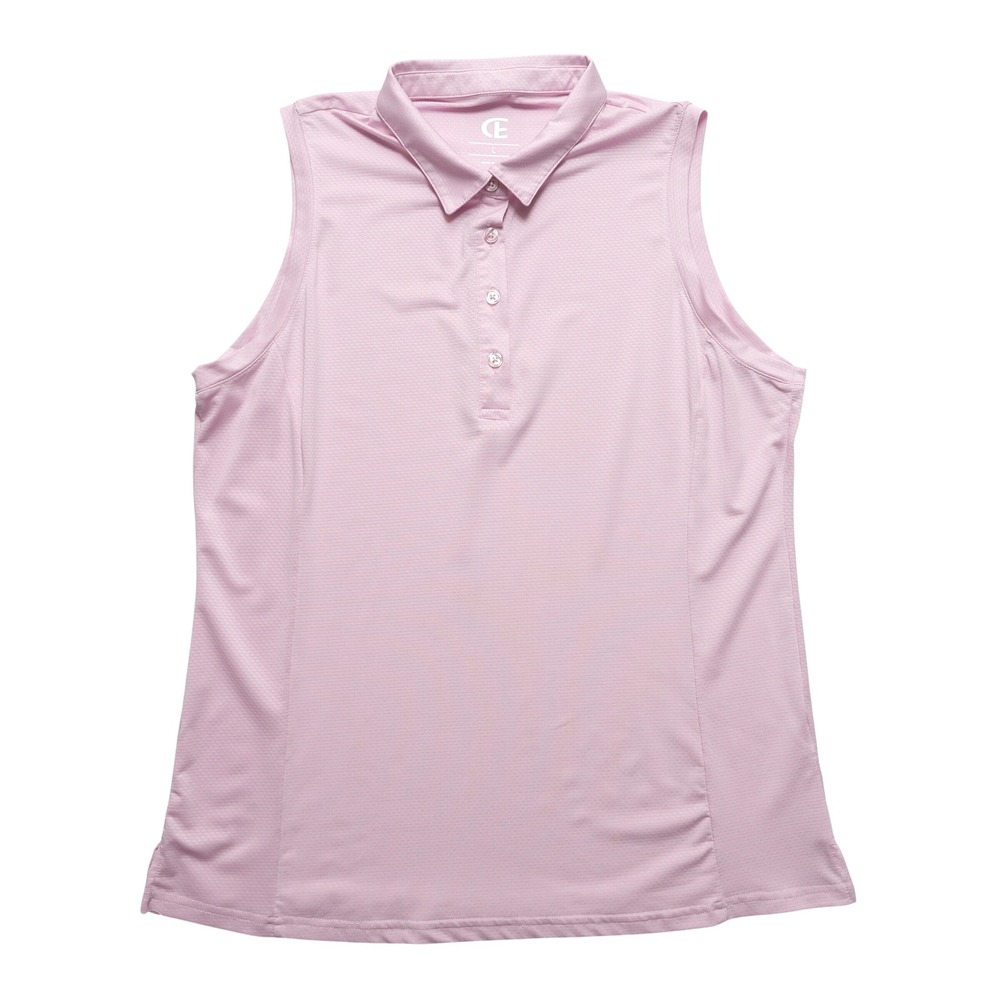 CE Sleeveless Golf Shirt Women Large Pink Performance Polo Tennis Activewear